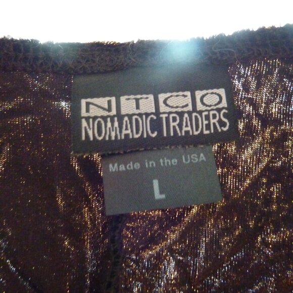 NOMADIC TRADERS GOTH WEDDING BLACK CRUSHED VELVET LONG SLEEVE SHIRT BOHO GYPSY L - Picture 5 of 16